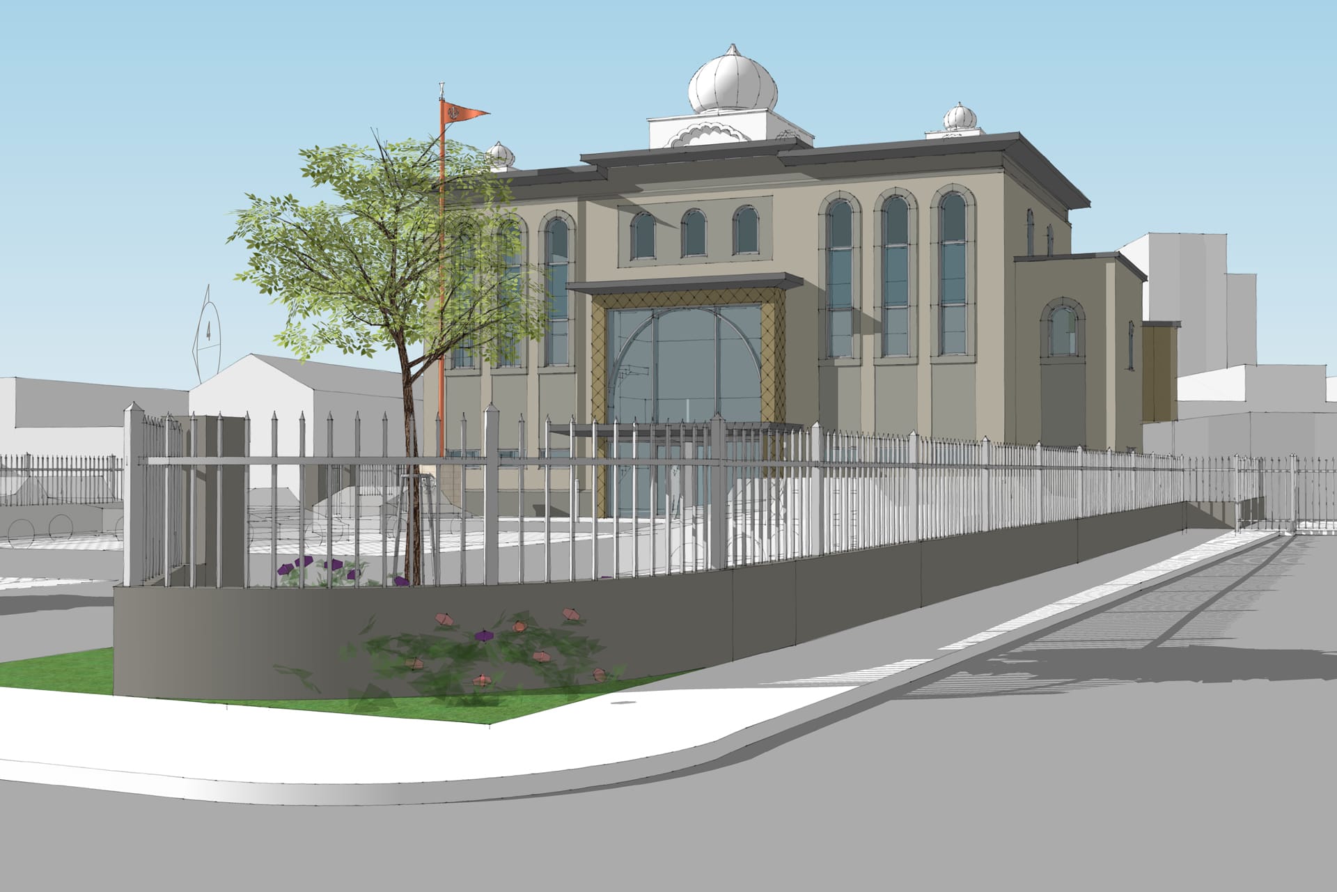 Bedford Sikh Temple Modern design with tradtional elements