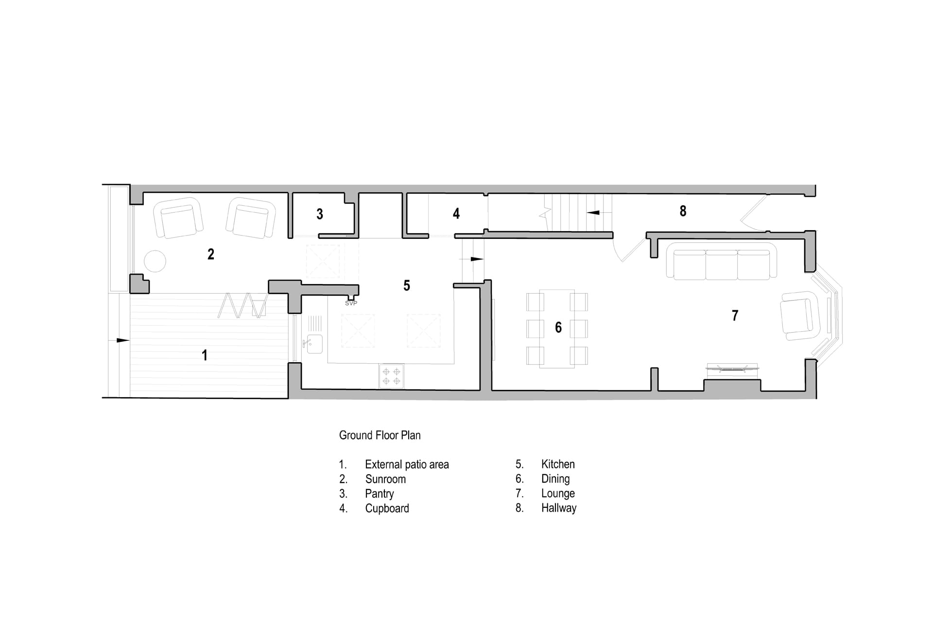 Howbury terrace house extension floor plan